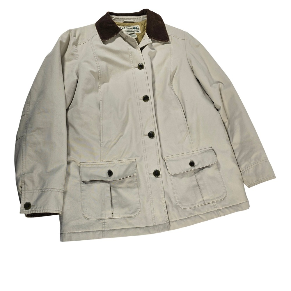 L.L. Bean Cream and Brown Field Jacket